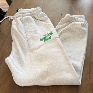 Awesome white fox sweatpants
